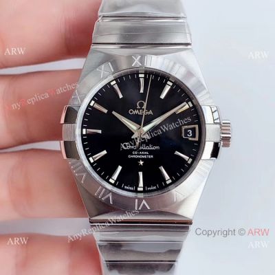 VSF 1:1 Best Edition Omega Constellation Stainless Steel Black Dial Replica Watch 8500
